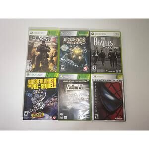 Xbox 360 Game Lot of 6 Gears of War 3, BioShock, Pre-Sequel, Fallout 3 GOTY